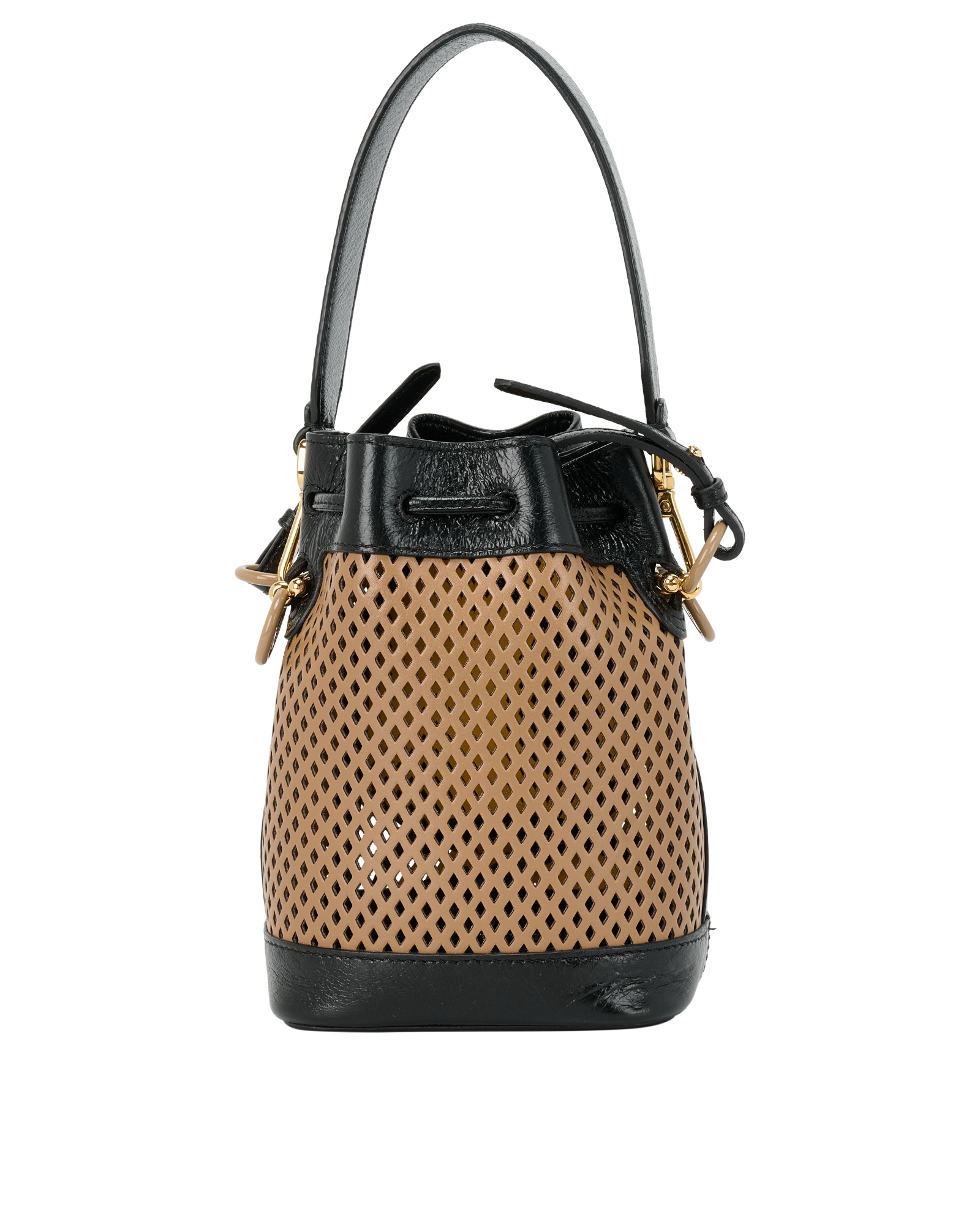 Mini Mon Tresor, &pound;695, Handbags, Black/Tan, Leather, Back view